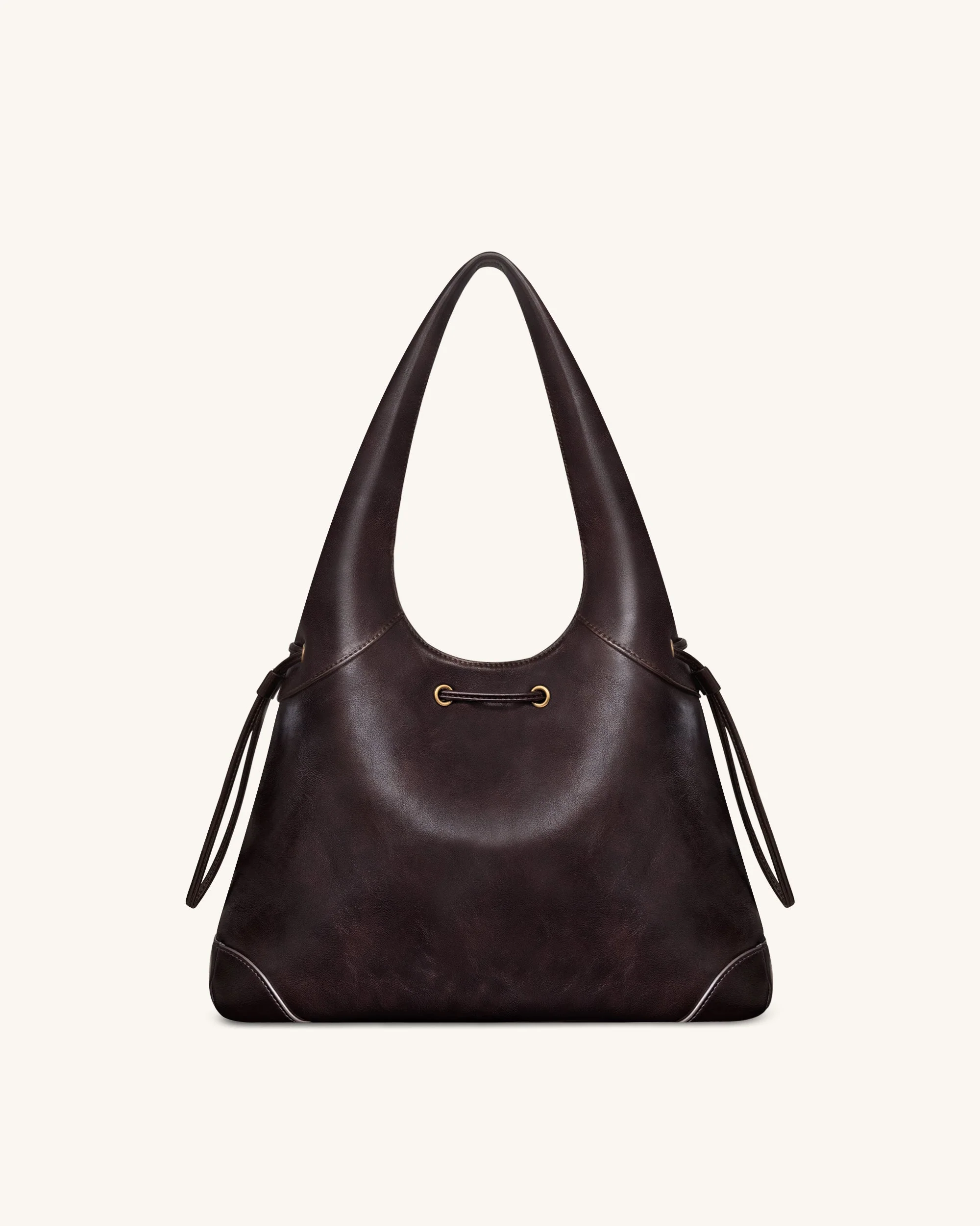 Borsa Hobo con coulisse Elara - Marrone scuro - Image 3