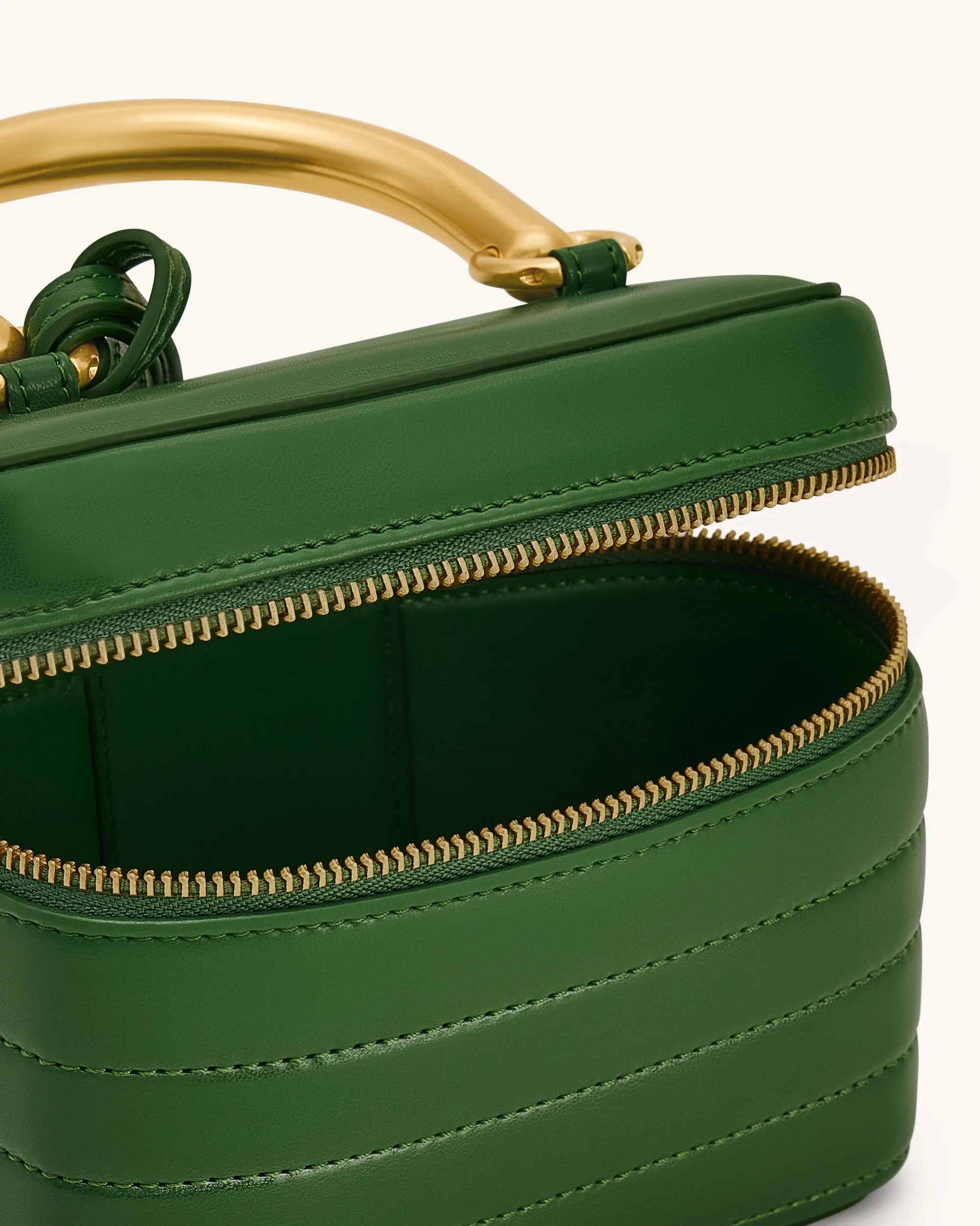 Borsa a mano rigida trapuntata Evelyn - Verde - Image 4
