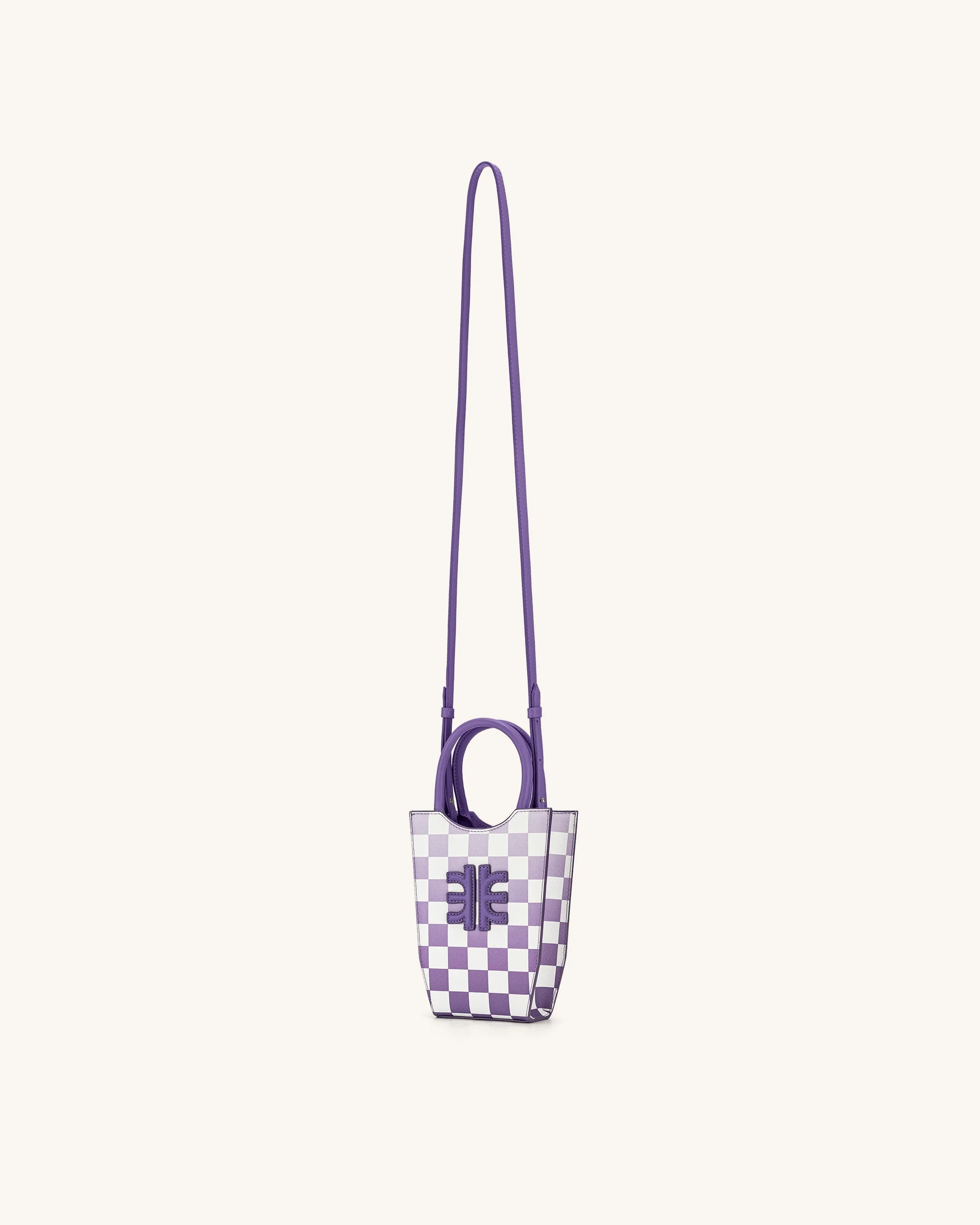 FEI Borsa Porta Telefono A Scacchiera Sfumata - Viola - Image 3