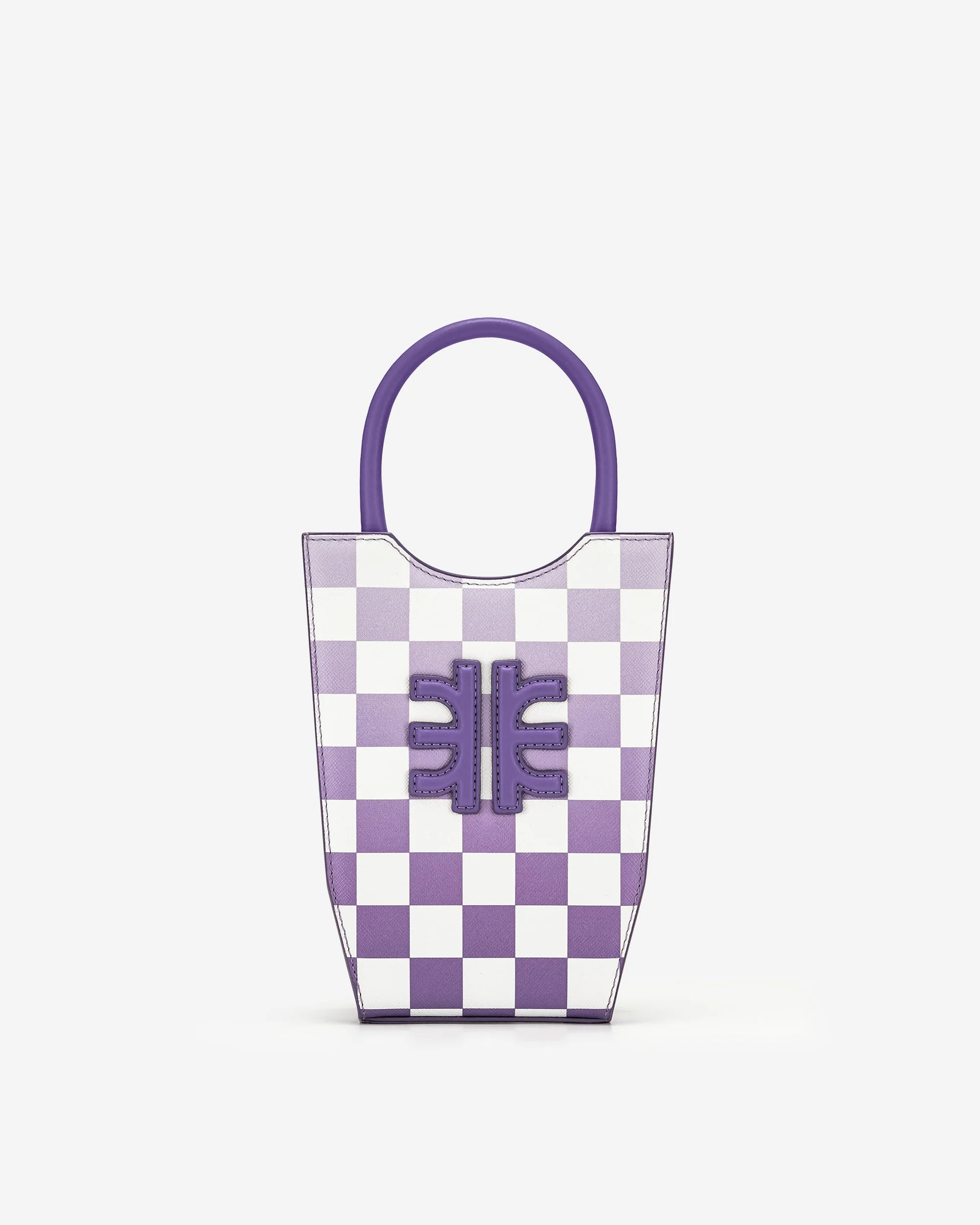 FEI Borsa Porta Telefono A Scacchiera Sfumata - Viola - Image 4