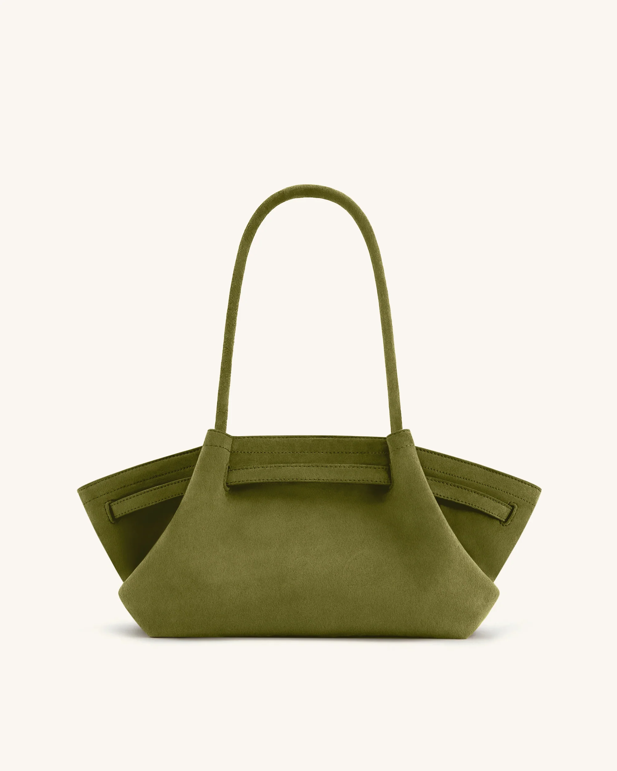 Hana Borsa Tote Ampia in Ecocamoscio - Verde Oliva - Image 4