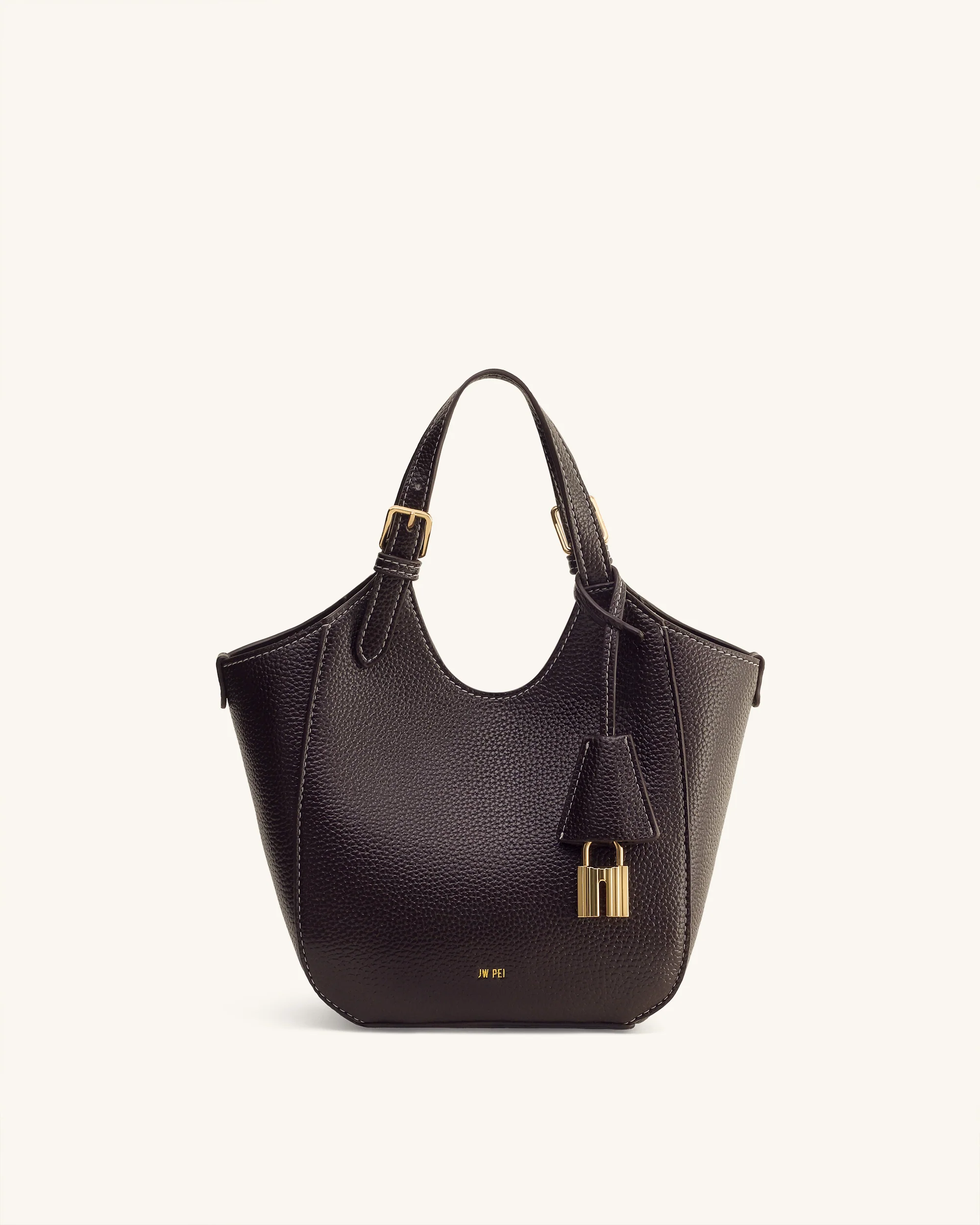 Ines Bolso Tote con Candado - Marrón Oscuro - Image 4