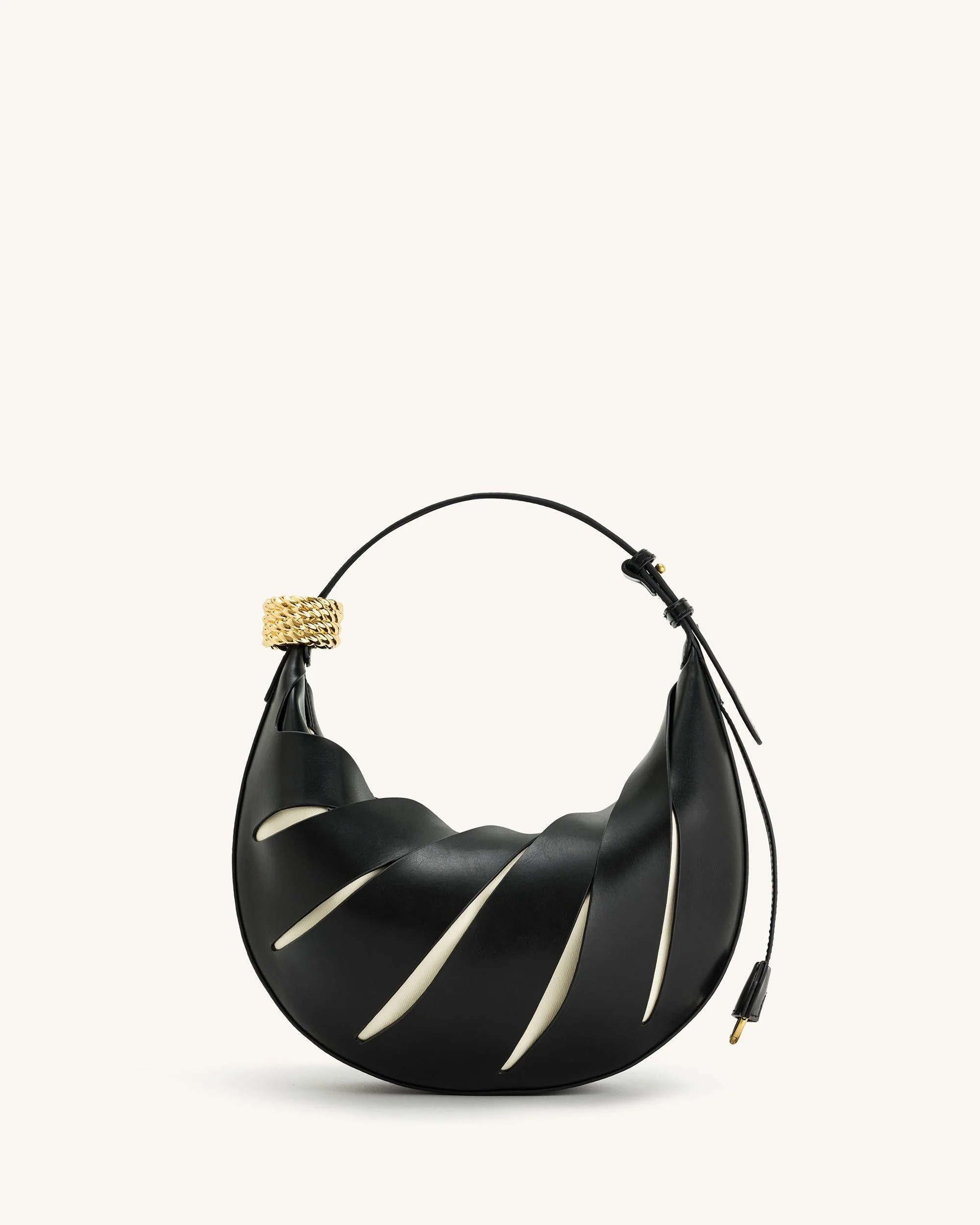 Jana Borsa a Spalla con Decorazioni a Rete - Nero - Image 4