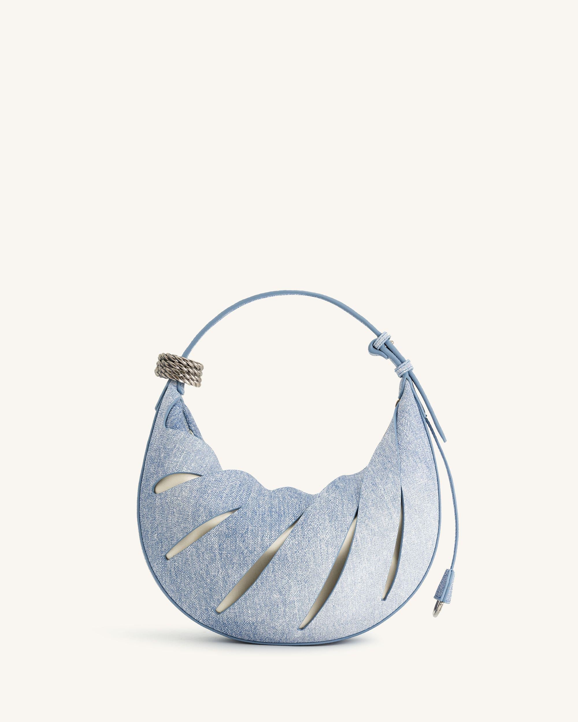 Borsa a tracolla Jana con lavorazione a traforo - Blu - Image 3