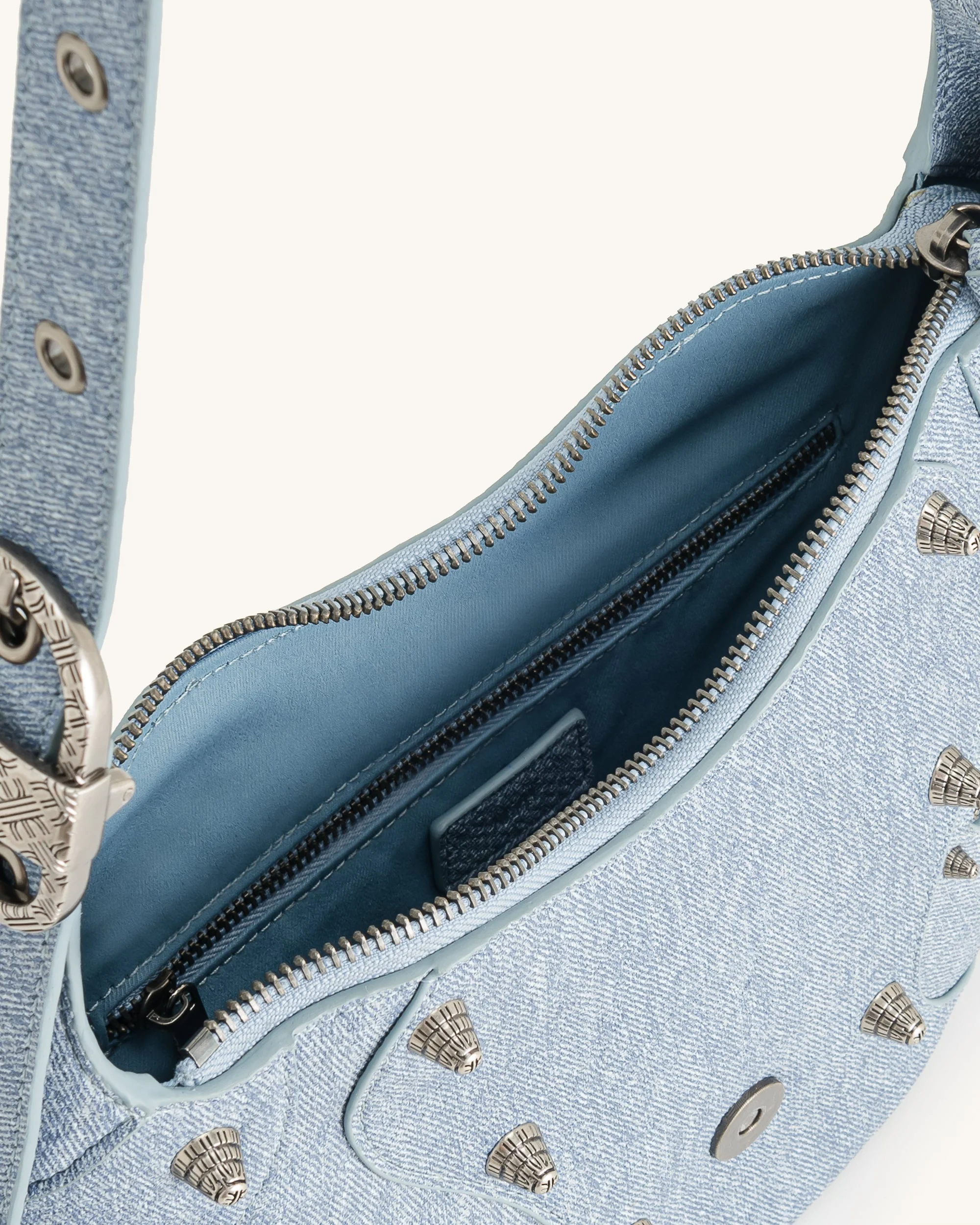 Borsa a tracolla in denim a rilievo Tessa - Blu - Image 5
