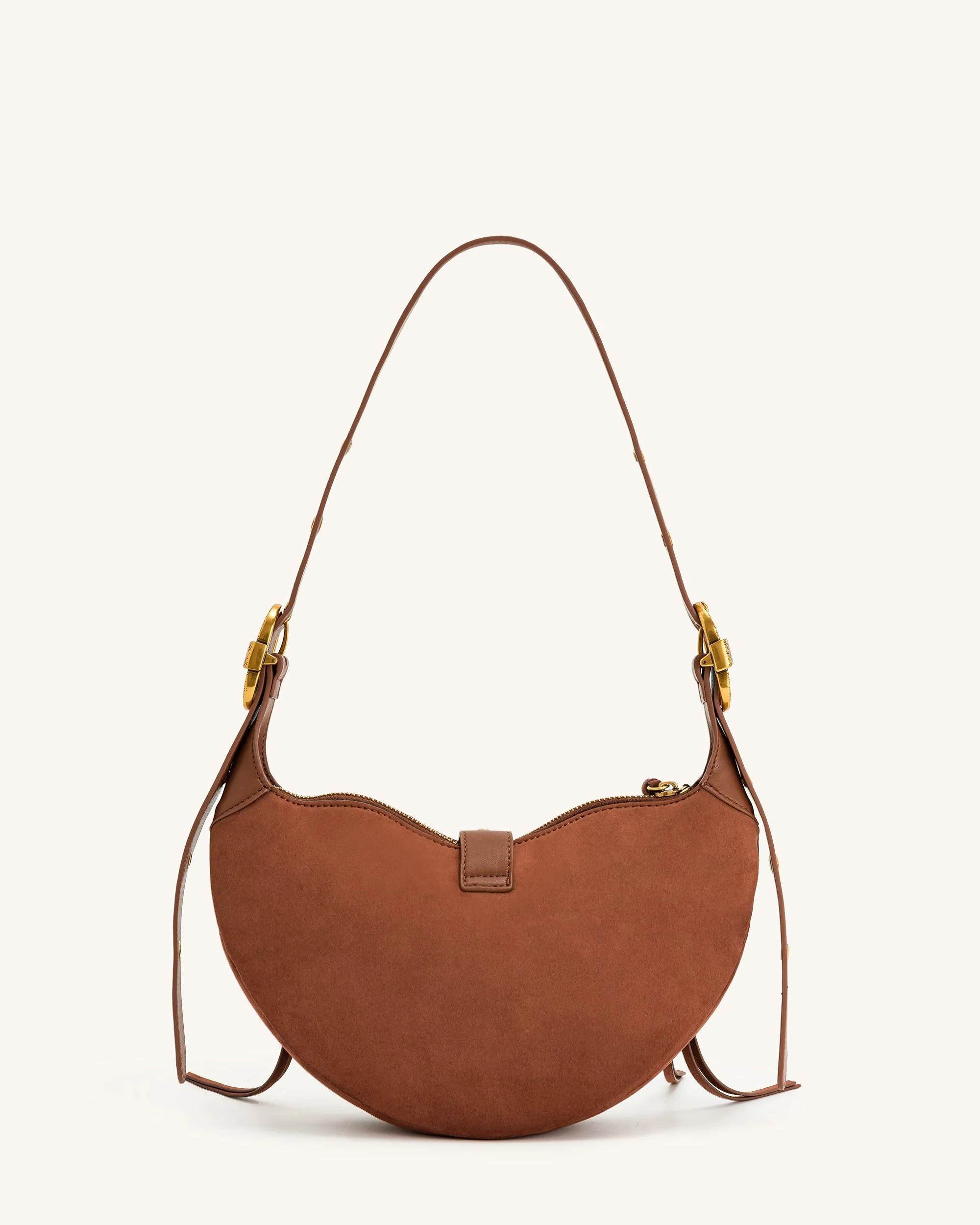 Borsa a tracolla in camoscio Tessa - Marrone Dark Birch - Image 3