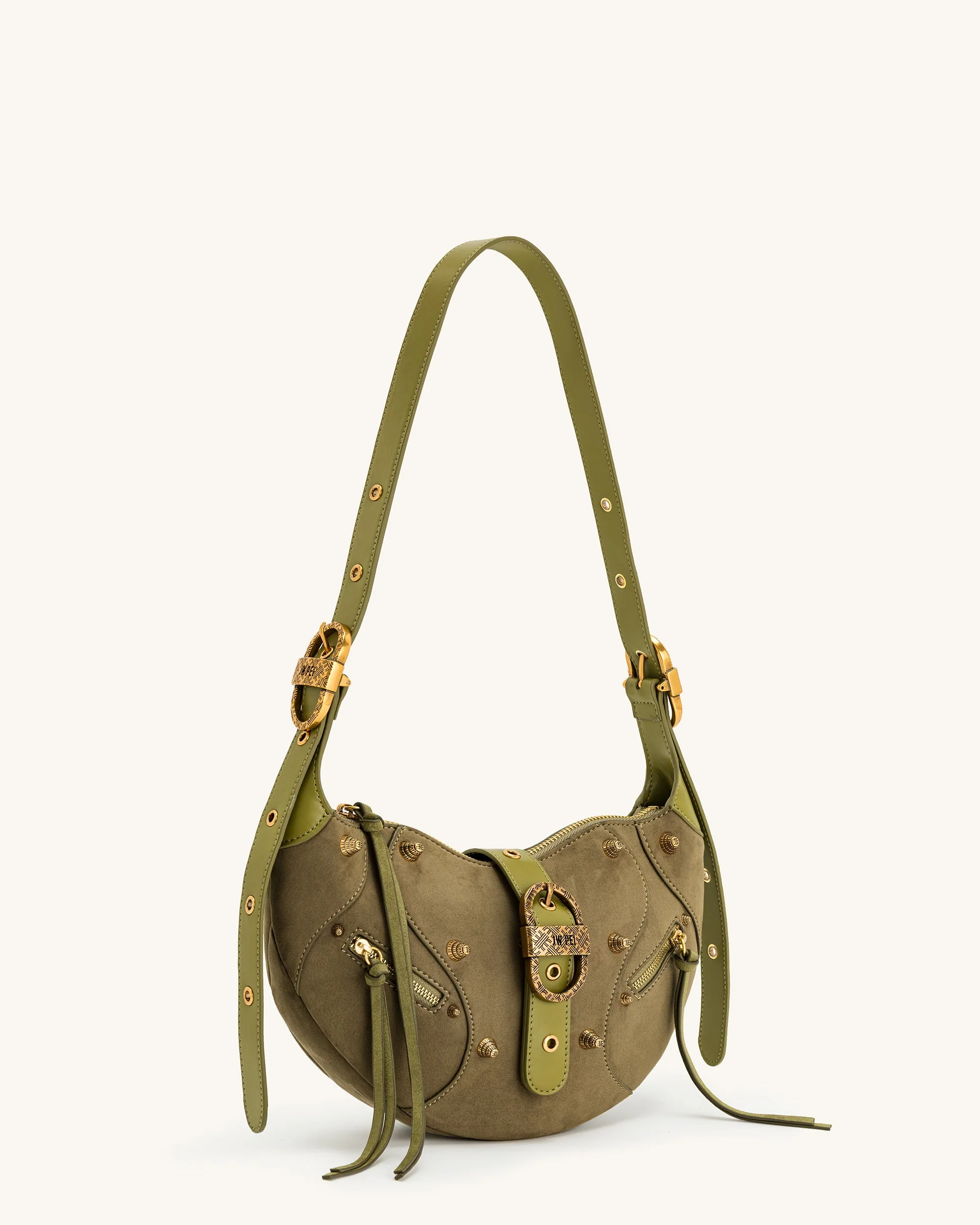 Borsa a tracolla in camoscio JW PEI Tessa - Oliva scuro (donne) - Image 3