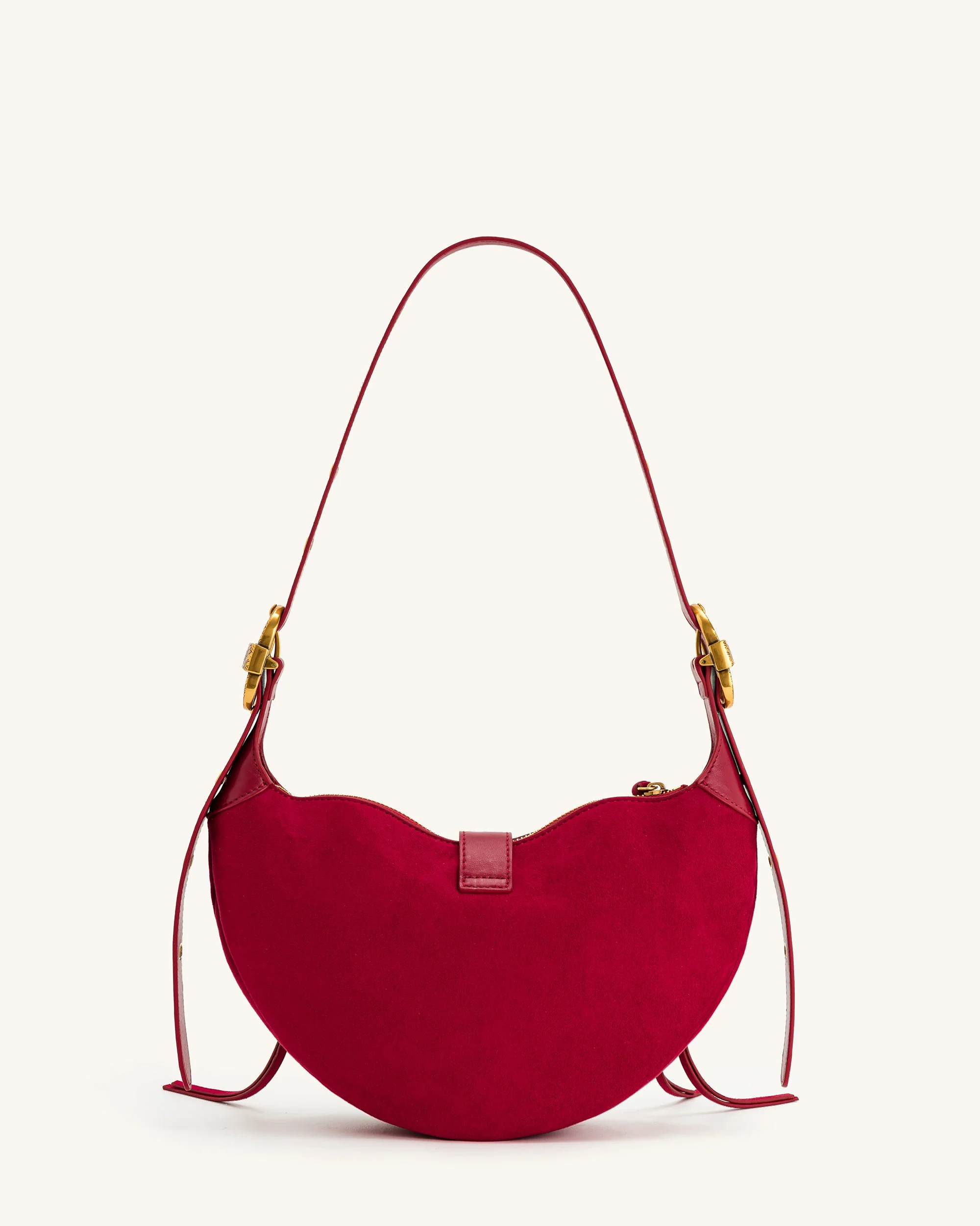 Borsa a tracolla in camoscio Tessa - Magenta scuro - Image 3
