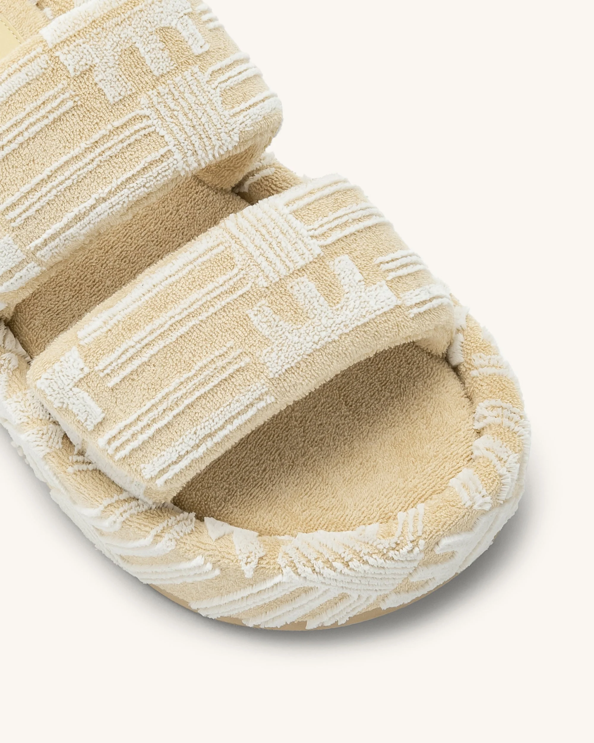 Lexi Sandalo a fascia Terry - Latte d'Avena - Image 5