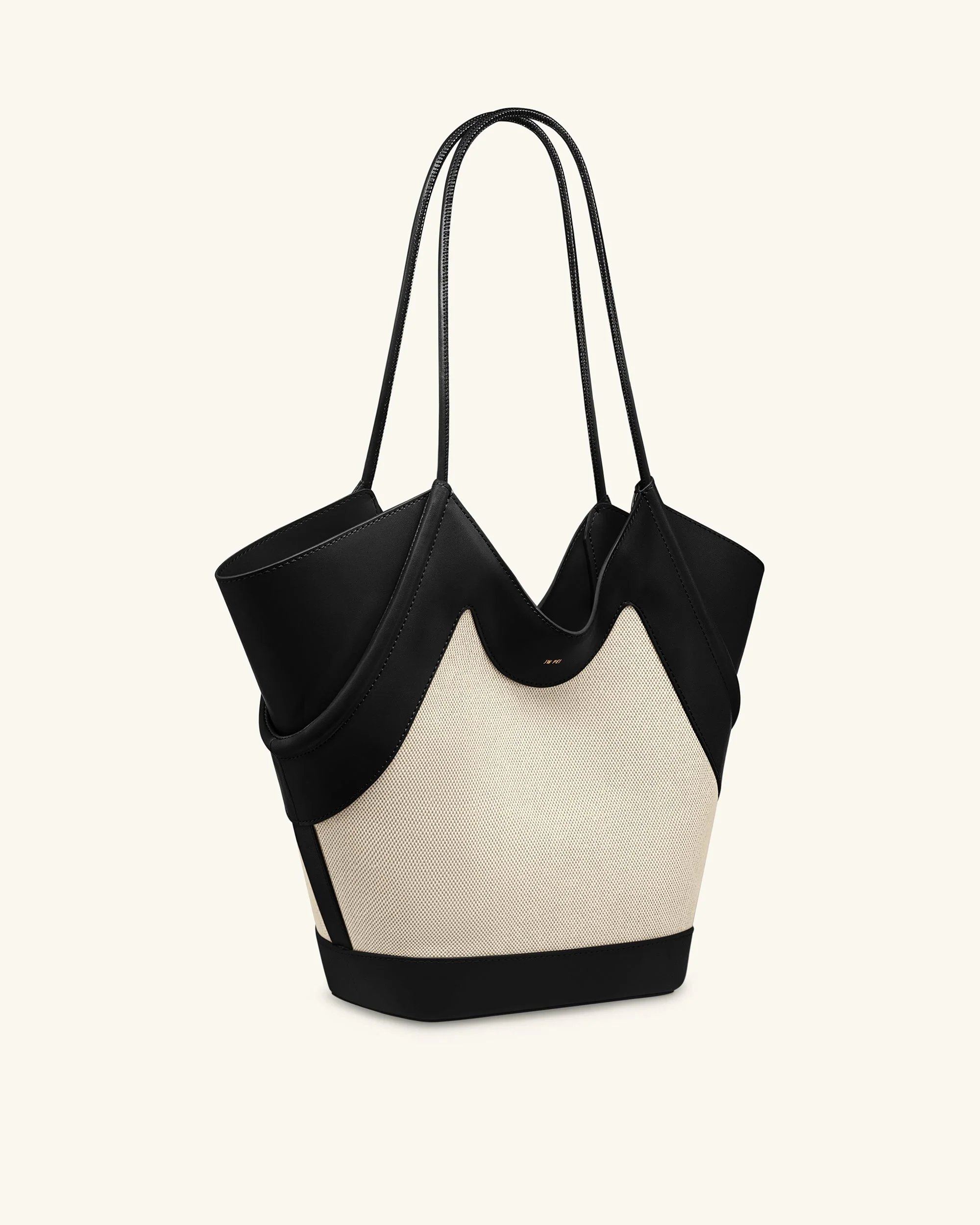 Borsa tote Maribel Panel - Tela nera - Image 3