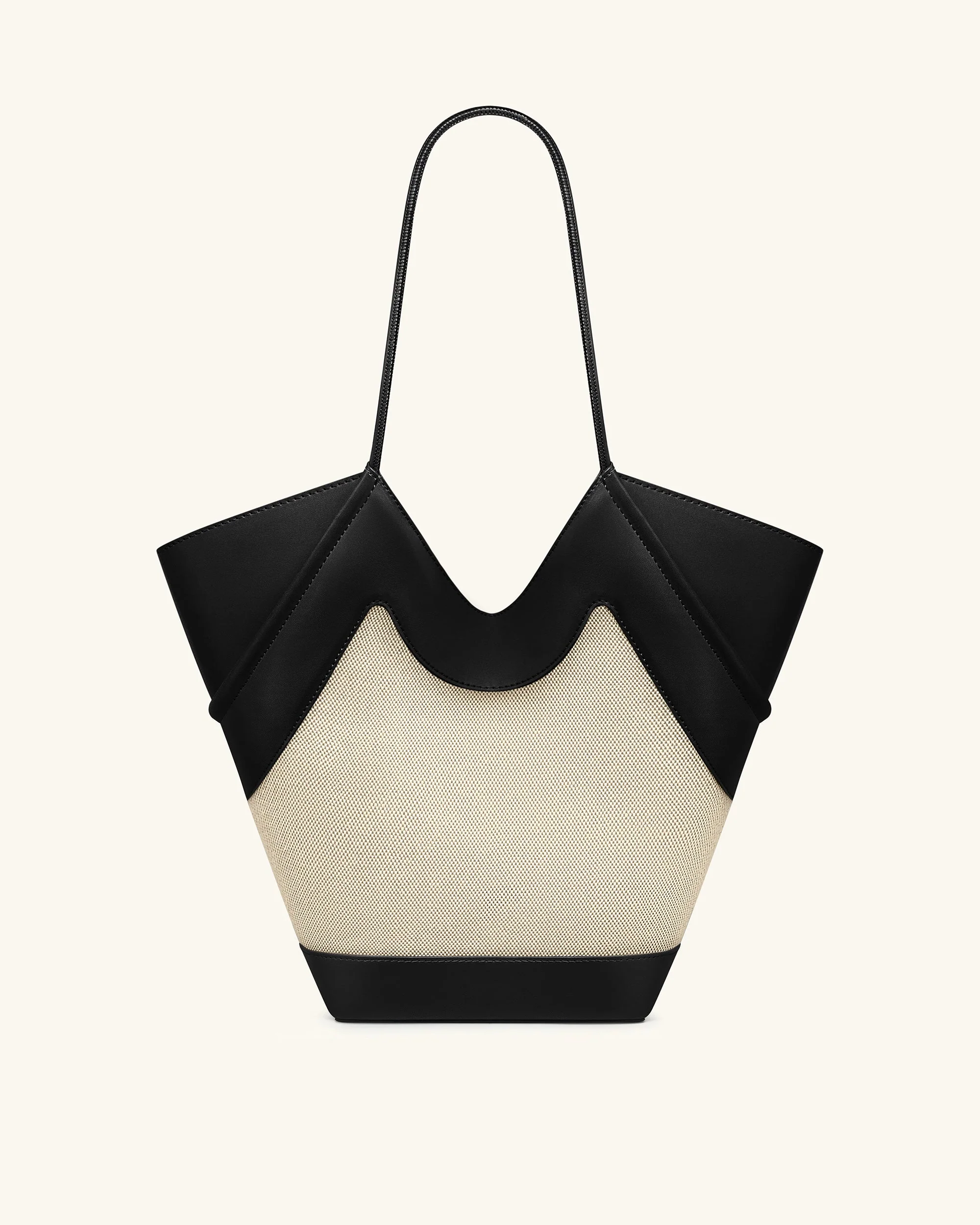 Borsa tote Maribel Panel - Tela nera - Image 4