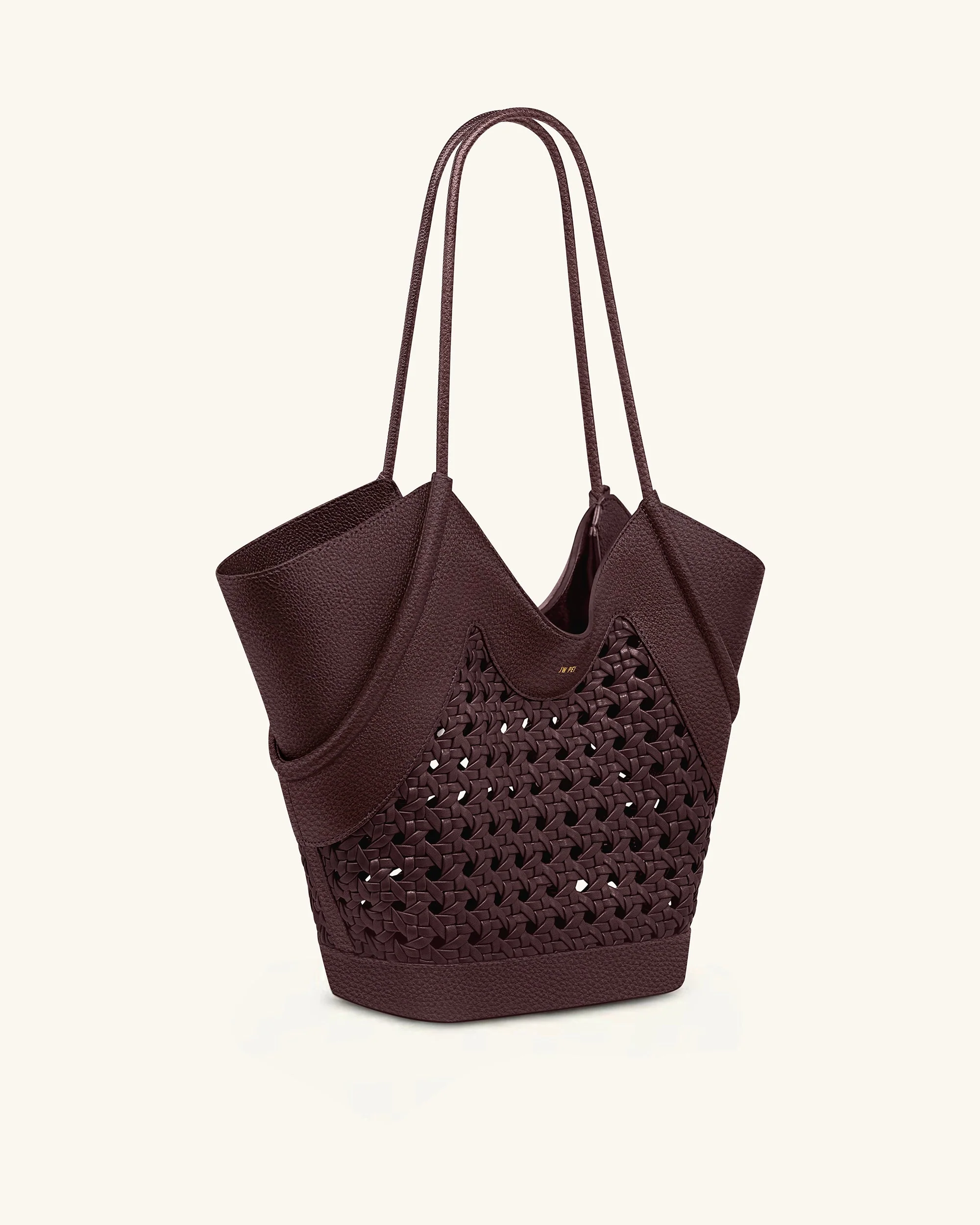 Maribel Borsa tote con pannelli intrecciati - Bordeaux - Image 3