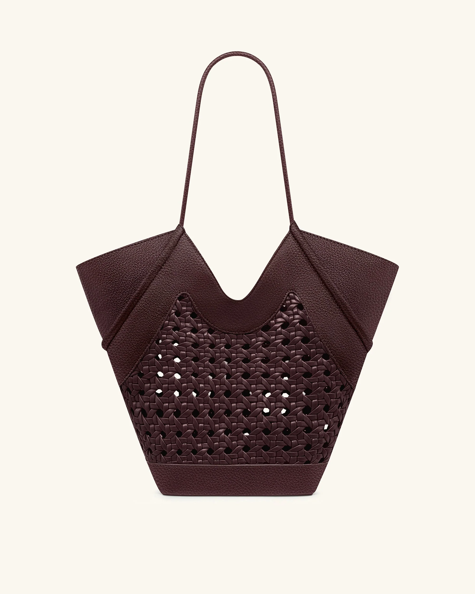 Maribel Borsa tote con pannelli intrecciati - Bordeaux - Image 4