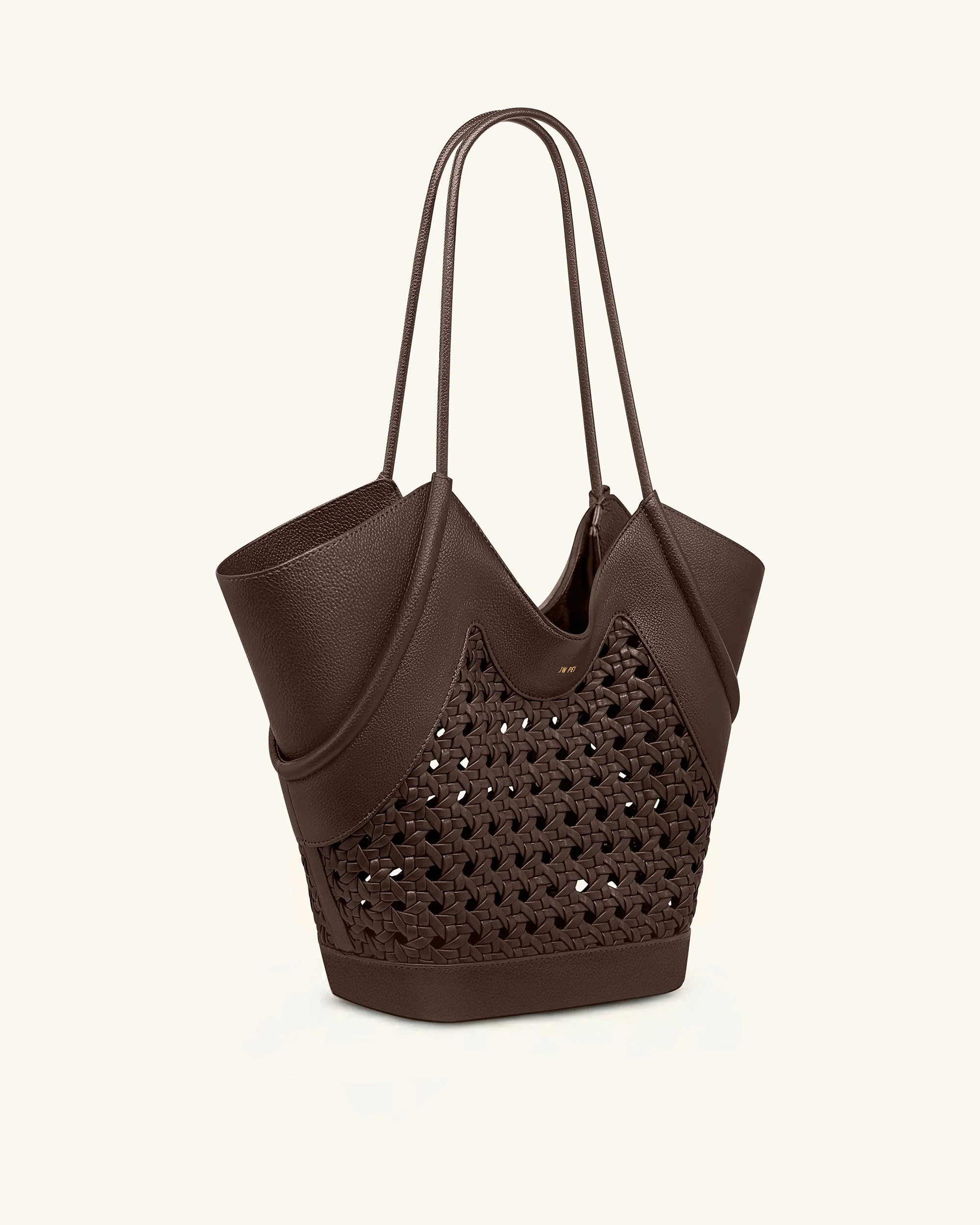Maribel Borsa tote con pannelli intrecciati - Marrone scuro - Image 3