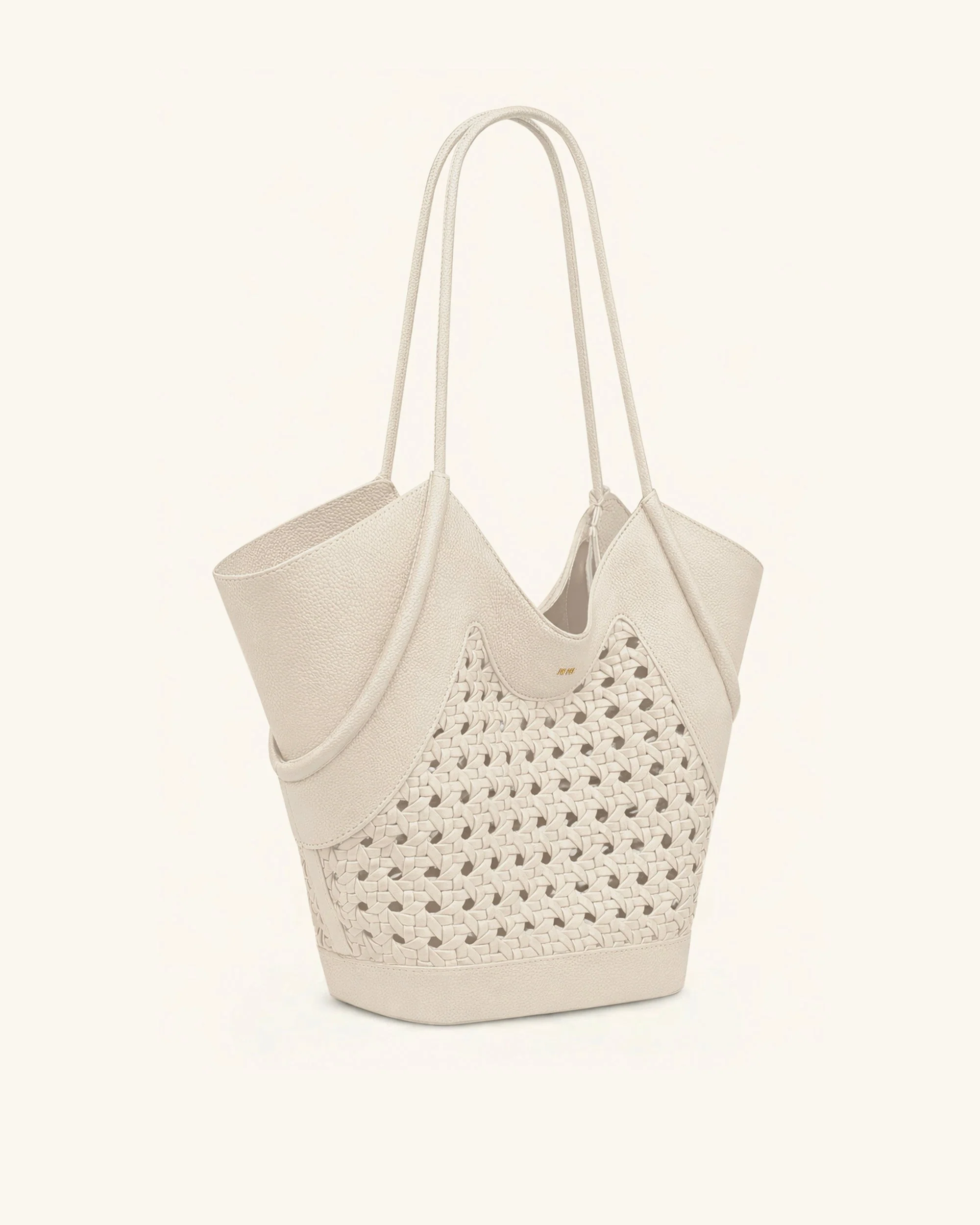 Maribel Borsa tote con pannelli intrecciati - Avorio - Image 3