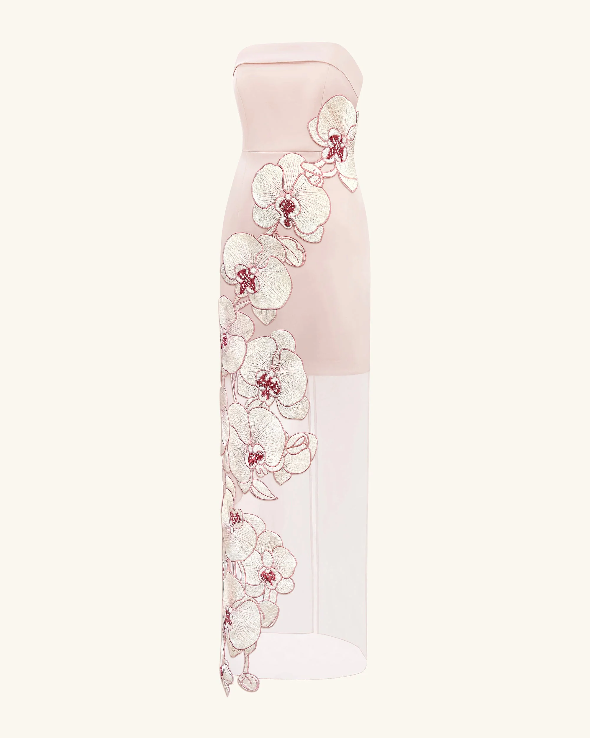 Abito Ricamato con Orchidee - Rosa - Image 3