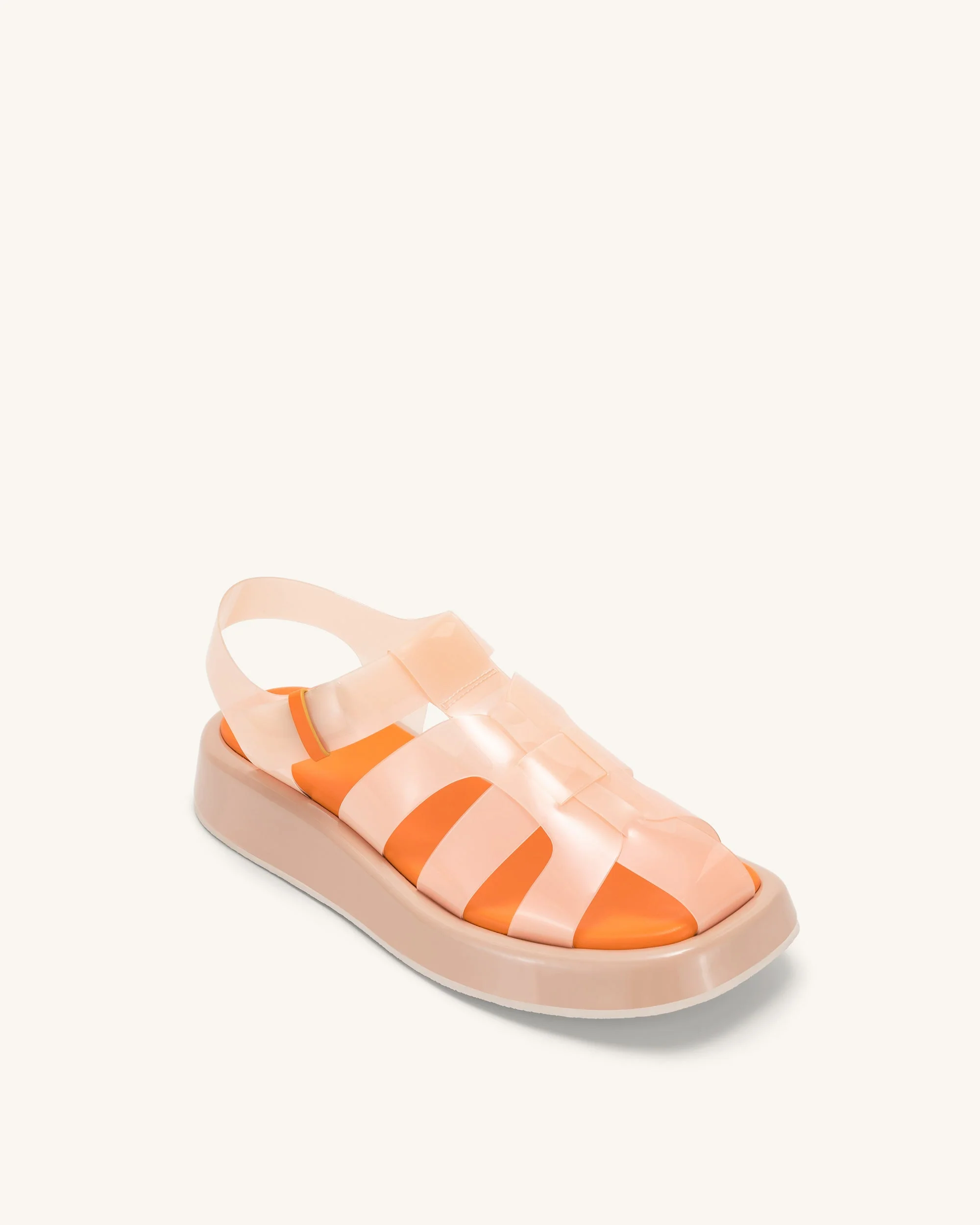 Piper - Sandalo con Plateau - Beige & Arancione - Image 5