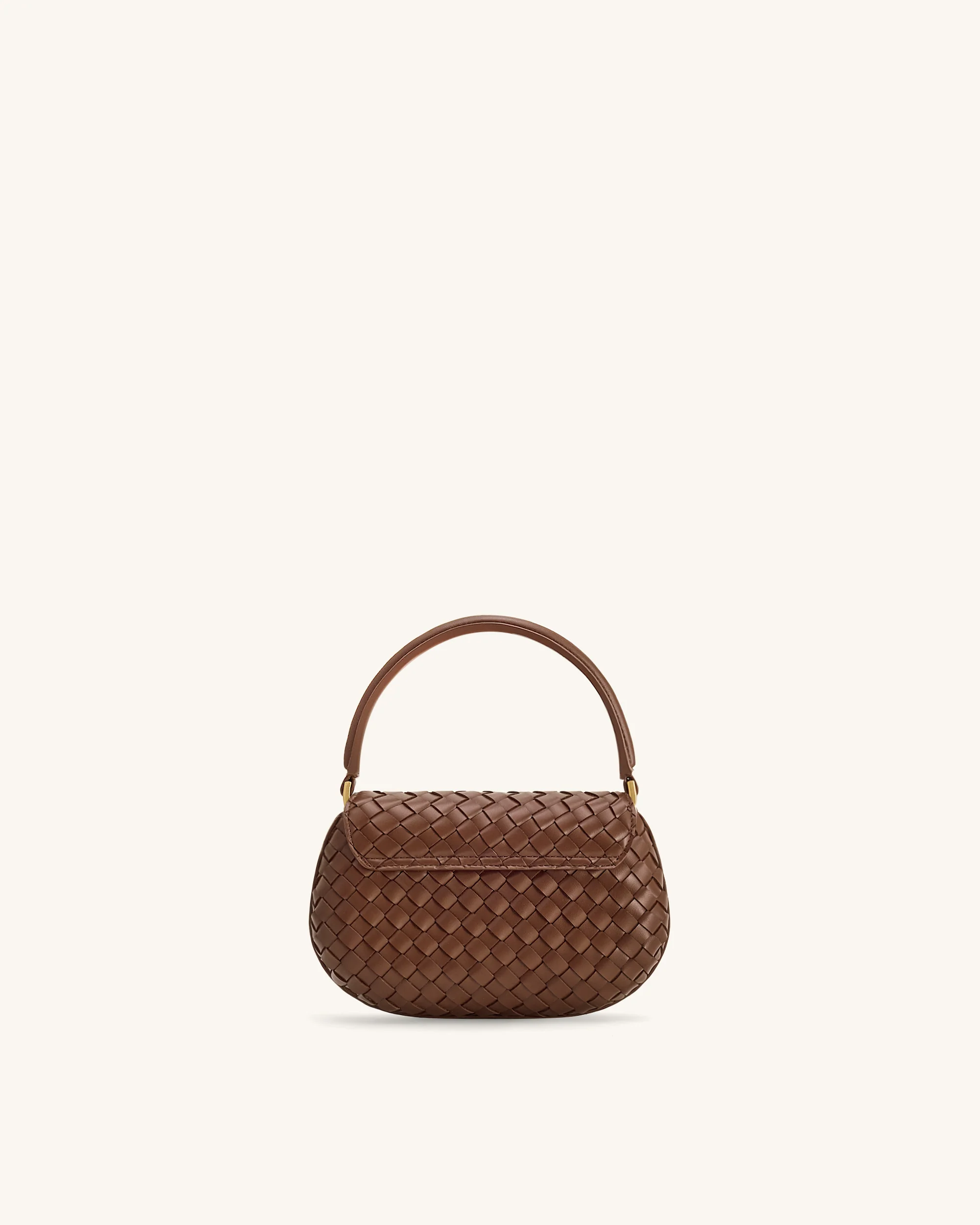 Zuri Borsa Tonda Intrecciata A Mano Con Manico Superiore - Marrone - Image 3